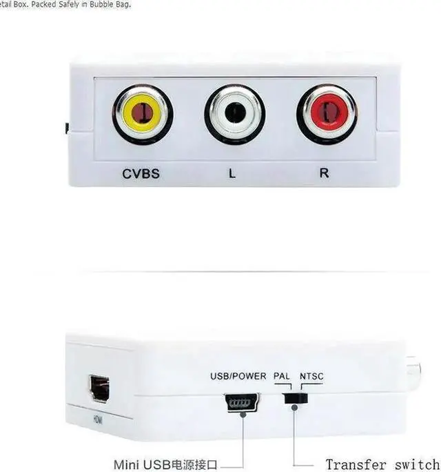 Alt view image 2 of 3 - HDMI To RCA AV Adapter Converter Cable CVBS 3RCA 1080P Composite Audio Video