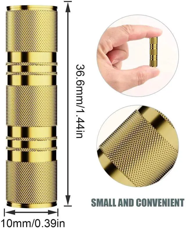 Alt view image 7 of 7 - 3.5mm Female to Female aux Adapter, 3.5mm Stereo Jack to 3.5mm Stereo Jack Adapter Connectors Stereo Coupler Female to Female Gold - 3pcs