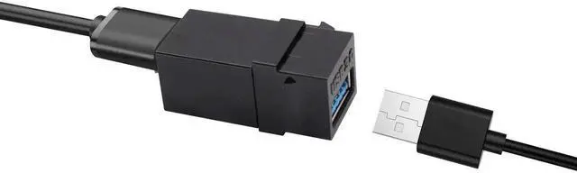 Alt view image 5 of 7 - USB 3.0 A Keystone Adapter Female to Female USB 3.0 A Keystone Jack Insert Socket Coupler Adapter for Wall Plate Outlet Panel (Black/5 Pack)