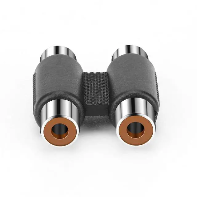 Alt view image 5 of 7 - 2 RCA Female Jack to Female Jack Adapter Coupler Nickel Plated RCA Connector Extender Dual RCA A/V Cable Jointer Converter for Speaker, Amplifier, RCA Cable, Silver