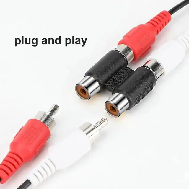 Alt view image 4 of 7 - 2 RCA Female Jack to Female Jack Adapter Coupler Nickel Plated RCA Connector Extender Dual RCA A/V Cable Jointer Converter for Speaker, Amplifier, RCA Cable, Silver