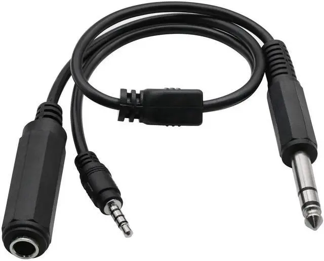 Alt view image 4 of 6 - 6.35mm TRS Male to 1/4 TRS Female Stereo Headphone Y Splitter Extension Cable