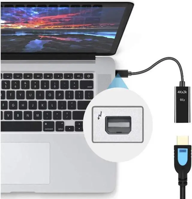 Alt view image 3 of 5 - Mini Display Port to HDMI 4K@30HZ, Gold Plated Mini Displayport(Thunderbolt Port) to HDMI Converter Adapter 4Kx2K for Mac Book,Mac Book air, iMac, and More with MDP