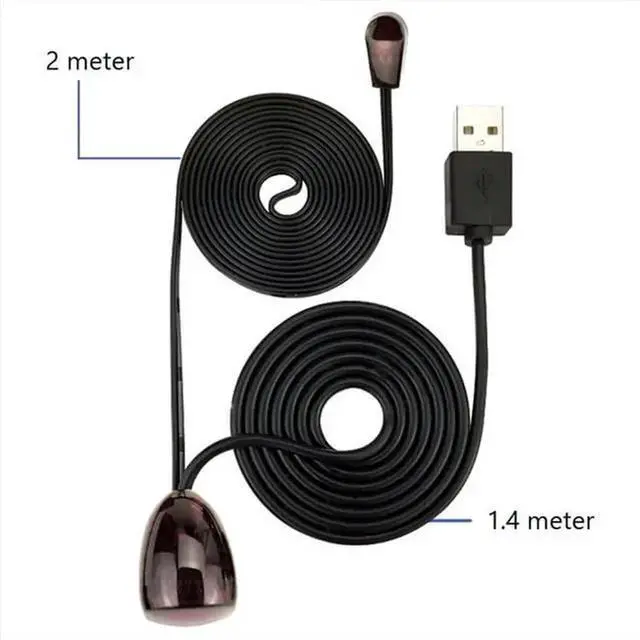 Alt view image 4 of 4 - USB to IR Receiver Cable 10FT Infrared Remote Control Extender Repeater Cable 2m Infrared IR Remote Extender Repeater Receiver USB Adapter Transmitter Applies to Control Devices 2m with Lights