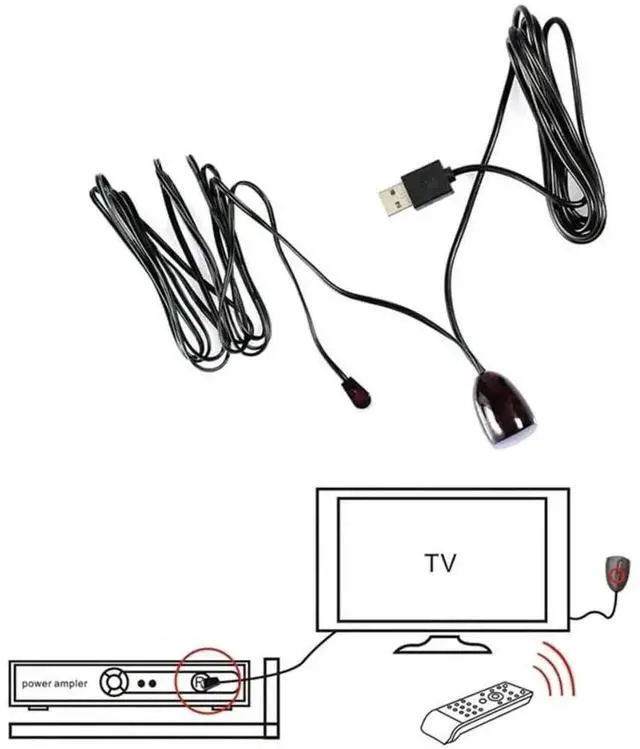 Alt view image 3 of 4 - USB to IR Receiver Cable 10FT Infrared Remote Control Extender Repeater Cable 2m Infrared IR Remote Extender Repeater Receiver USB Adapter Transmitter Applies to Control Devices 2m with Lights