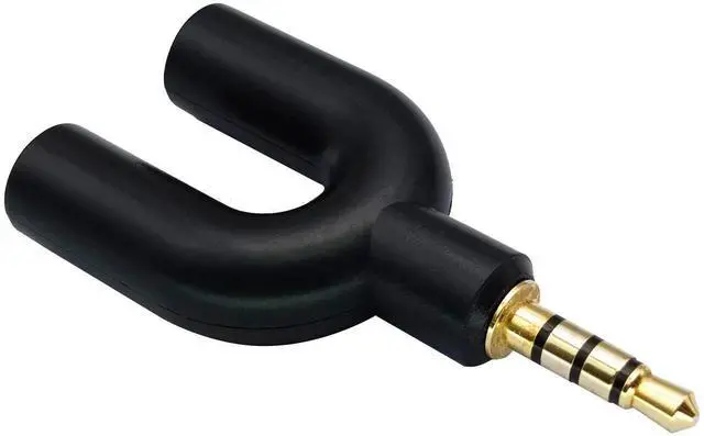 Alt view image 7 of 7 - 3.5mm Headphone Y Splitter Adapter Gold Plated 4 Pole 3.5mm Male to 3.5MM Headphone+Microphone (MIC) Female Plugs Audio Stereo Converter(2-Pack)