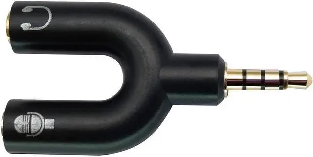Alt view image 3 of 7 - 3.5mm Headphone Y Splitter Adapter Gold Plated 4 Pole 3.5mm Male to 3.5MM Headphone+Microphone (MIC) Female Plugs Audio Stereo Converter(2-Pack)