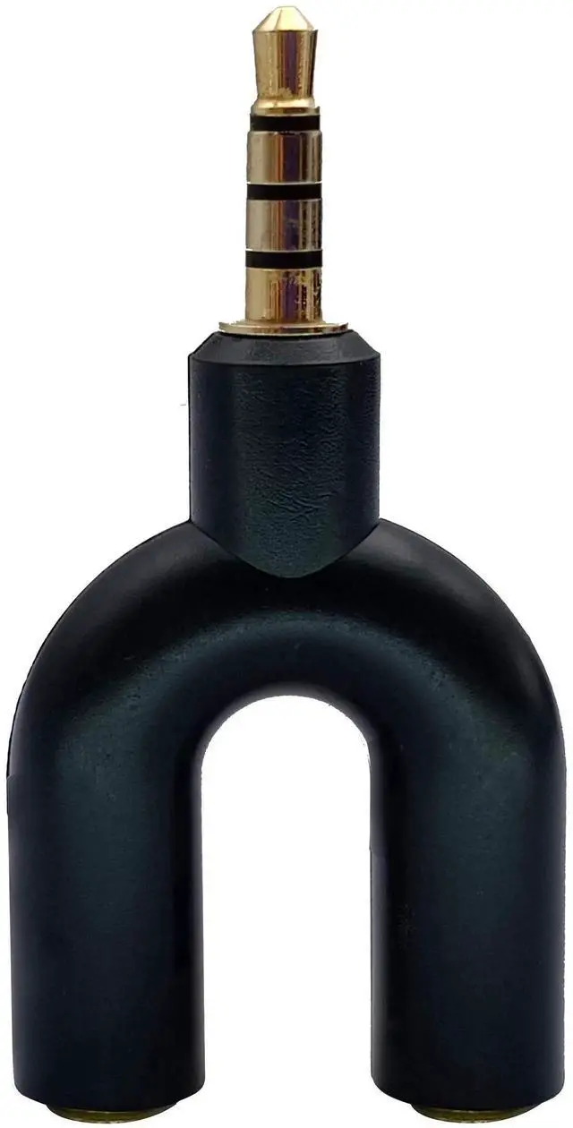Alt view image 5 of 7 - 3.5mm Headphone Y Splitter Adapter Gold Plated 4 Pole 3.5mm Male to 3.5MM Headphone+Microphone (MIC) Female Plugs Audio Stereo Converter(2-Pack)