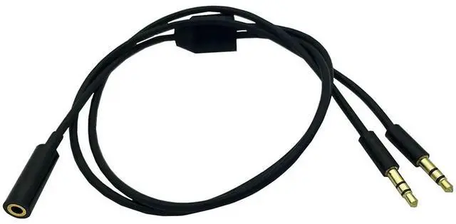 Main image of Headphone Audio Splitter 3.5mm Female to 2 Dual Male 3.5mm TRS Y Splitter Cable Gold-Plated Stereo Jack for Smartphone PC Mp3/4 Earphone Speaker 19.68 inch/0.5m