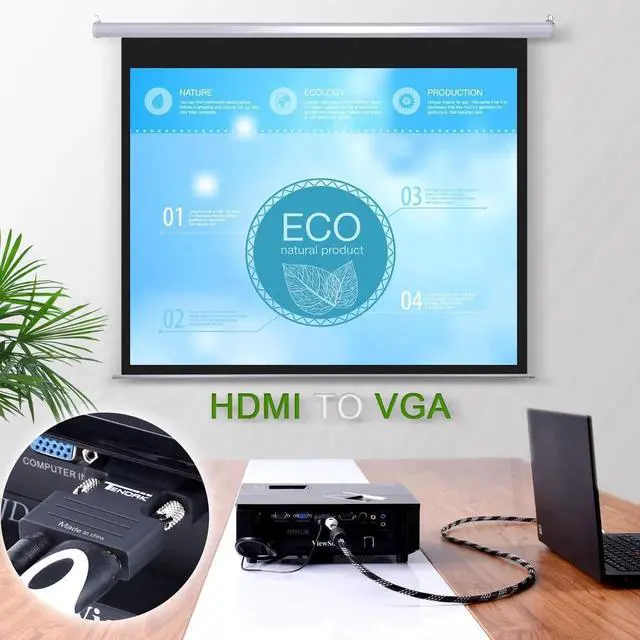 Alt view image 2 of 7 - Active 1080P Female HDMI to VGA Male Converter Adapter Dongle with 3.5mm Stereo Audio Portable HDMI Connector for Laptop PC PS3 Xbox STB Blu-ray DVD TV Stick