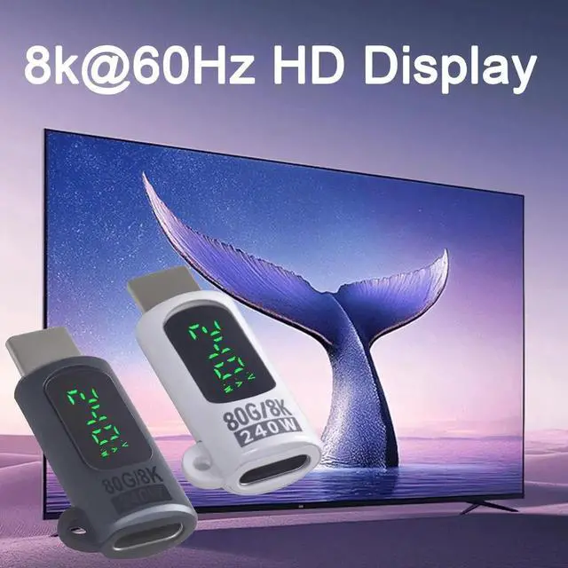 Alt view image 3 of 6 - 80Gbps USB C Extension Adapter, 240W USB C Male to Female Adapter with Digital Display Type C Extender 8K@60Hz Thunderbolt 5 Connector for iPhone, MacBook, Headphone, OTG, Gamer, 2 Style