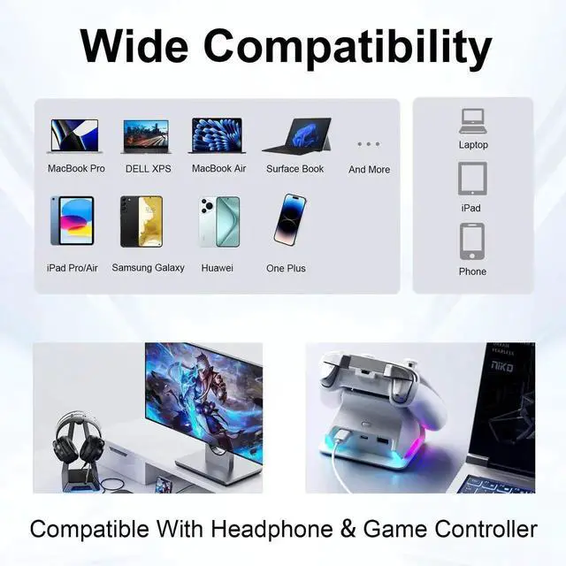 Alt view image 5 of 6 - 80Gbps USB C Extension Adapter, 240W USB C Male to Female Adapter with Digital Display Type C Extender 8K@60Hz Thunderbolt 5 Connector for iPhone, MacBook, Headphone, OTG, Gamer, 2 Style