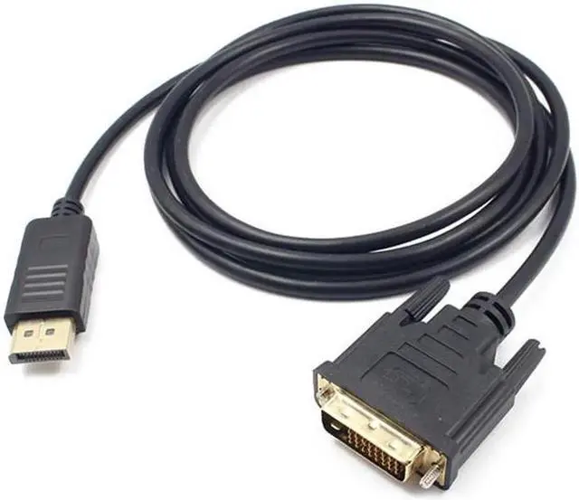 Alt view image 2 of 7 - DisplayPort to DVI Adapter, Dp Display Port to DVI Converter Male to Male Gold-Plated Cord 6 Feet Black Cable for HP and Other Brand
