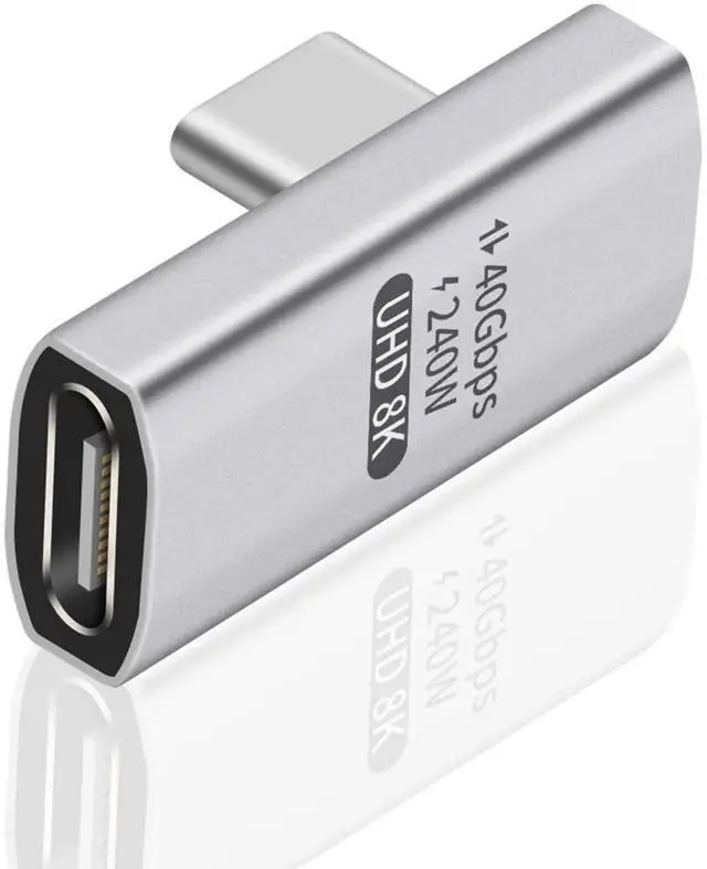 Alt view image 4 of 7 - 90 Degree USB C Adapter, Right Angle USB C Male to Female Adapter, 40Gbps Data Transfer, 8K@60Hz Video, Compatible with Thunderbolt4/3, Laptop, Tablet, Phone (1 Pack)