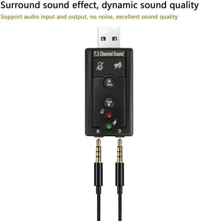 Alt view image 4 of 7 - 7.1 Channel USB External Sound Card Audio Adapter