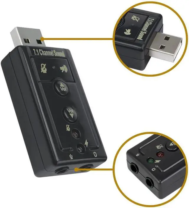 Alt view image 6 of 7 - 7.1 Channel USB External Sound Card Audio Adapter