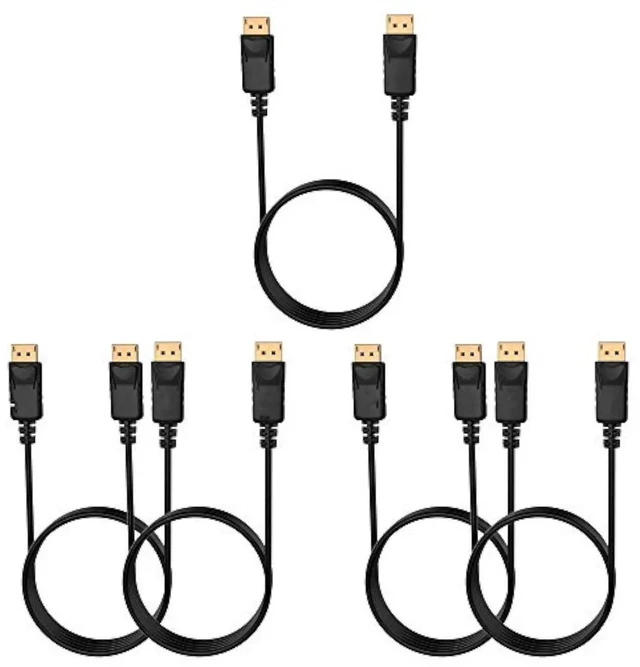 Alt view image 7 of 7 - 4K DisplayPort to DisplayPort Cable, 10 Feet, Gold-Plated High Speed Display Port 1.2 Cable (4K@60Hz, 2K@144Hz) DP Cable Compatible with Computer, Desktop, Laptop, PC, Monitor, Projector 5 Pack