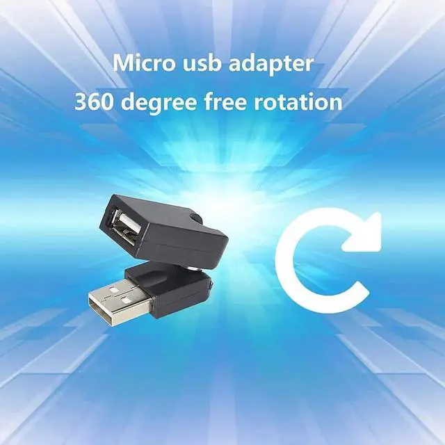 Alt view image 4 of 7 - Swivel USB Adapter, Rotatable USB 2.0 Type A Male to Type A Female Extension Connector 360 Degree Rotation Adjustable Right Angle Extension Adapter Converter(Black- 2 Pack)