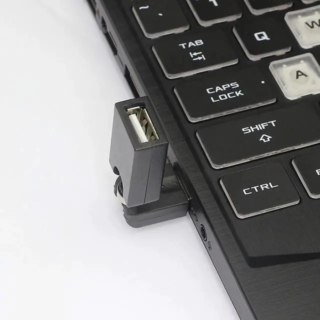 Alt view image 7 of 7 - Swivel USB Adapter, Rotatable USB 2.0 Type A Male to Type A Female Extension Connector 360 Degree Rotation Adjustable Right Angle Extension Adapter Converter(Black- 2 Pack)