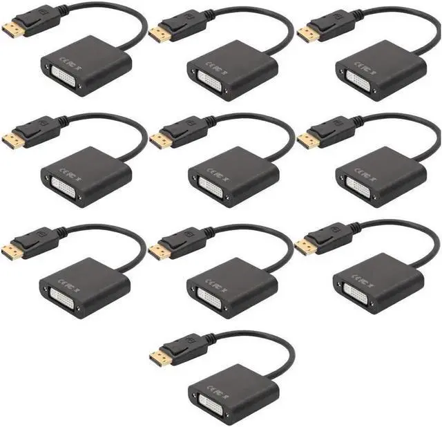 Main image of DisplayPort to DVI DVI-D Single Link Adapter, Display Port to DVI Converter Male to Female Black Compatible for HP and Other Brand 10 Packs