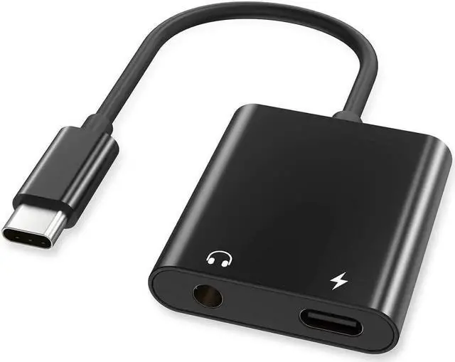Main image of USB-C to 3.5mm Headphones Adapter Type-C Aux Jack Earbuds Splitter USBC Audio TRRS Mic Earphones Dongle PD & QC Charging for Samsung S21 S20 Note 20 10 iPad Pro Pixel 2 3 4 XL Black