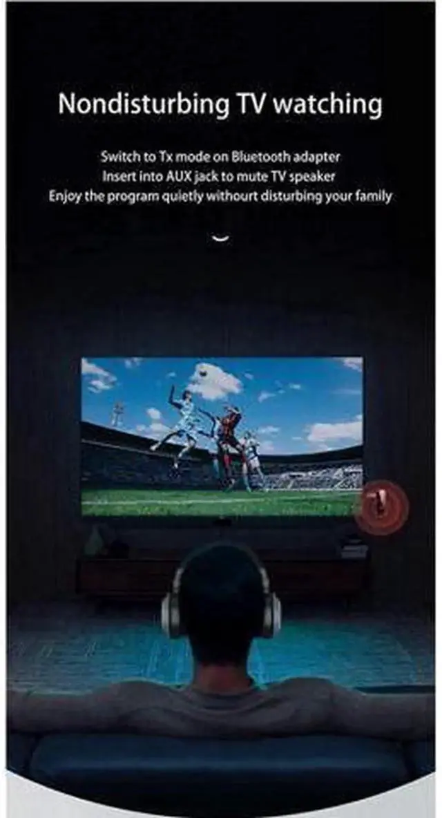 Alt view image 4 of 7 - Bluetooth 5.0 Adapter 3.5mm Jack Aux Receiver, 2-in-1 Wireless Transmitter & Receiver for iPod Touch (7th Generation), Streaming Audio of TV, PC, Speaker, Headphones, Car, Home Stereo