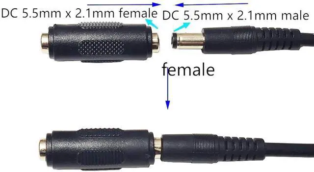 Alt view image 4 of 7 - DC 5.5mm x 2.1mm Female to Female Power Jack Connector DC Barrel Charge 2.1mm X 5.5mm Adapter Female Coupler for Led Strip Light Security Camera 2pcs