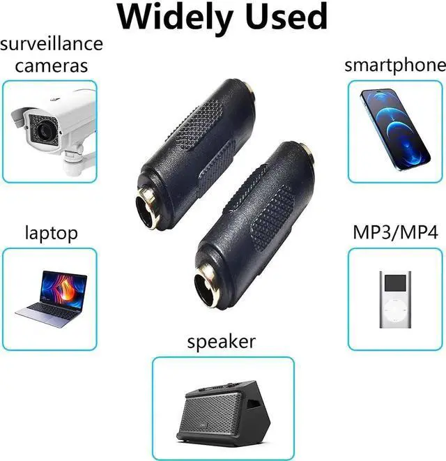Alt view image 2 of 7 - DC 5.5mm x 2.1mm Female to Female Power Jack Connector DC Barrel Charge 2.1mm X 5.5mm Adapter Female Coupler for Led Strip Light Security Camera 2pcs
