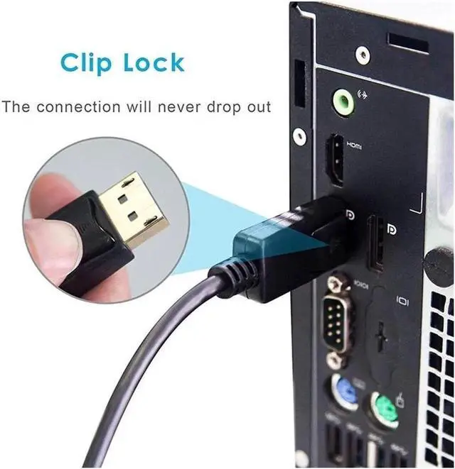 Alt view image 7 of 7 - Display Port to HDMI Cable, Gold Plated Displayport to HDMI Cable 6 Feet(Male to Male) for DisplayPort Enabled Desktops and Laptops to Connect to HDMI Displays
