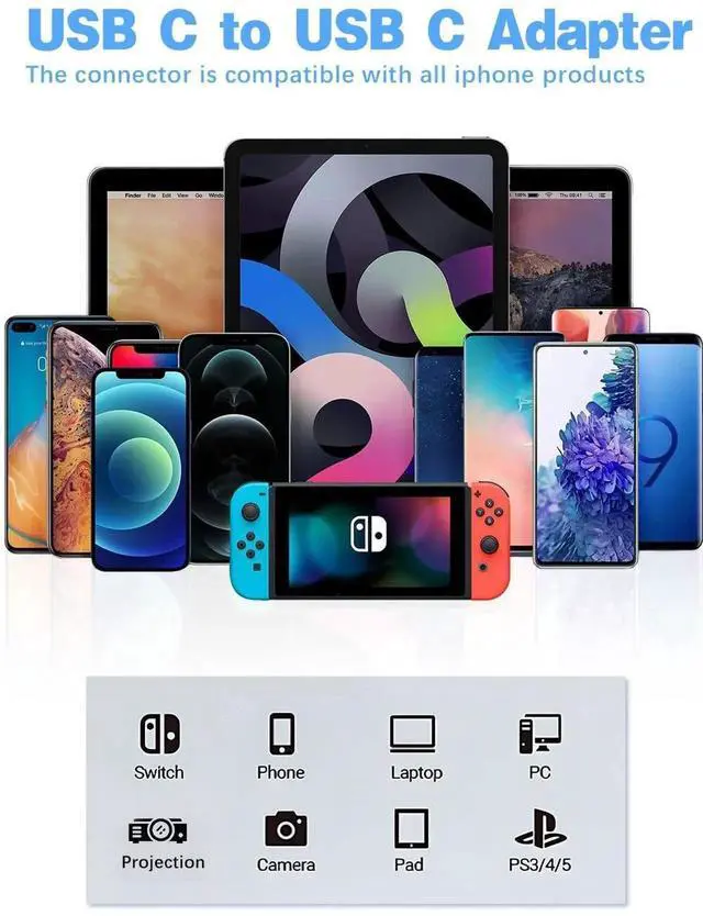 Alt view image 2 of 7 - 80Gbps Right Angle USB-C Adapter, Up to [8K@60Hz Video, 240W Charging, 80Gbps Data Transfer] 90 Degree USB C Extender Adapter for Thunderbolt 5/4, iPhone 16, Steam Deck 2 Pack