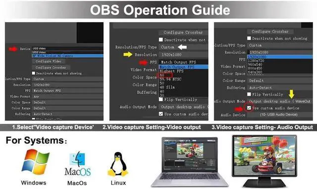Alt view image 2 of 7 - 4K 1080P 60FPS Audio Video Capture Card, USB 3.0 HDMI Video Capture Device,with Mic & 4K HDMI Loop-Out, Full HD 1080P 60fps for Game Recording, Live Streaming Broadcasting