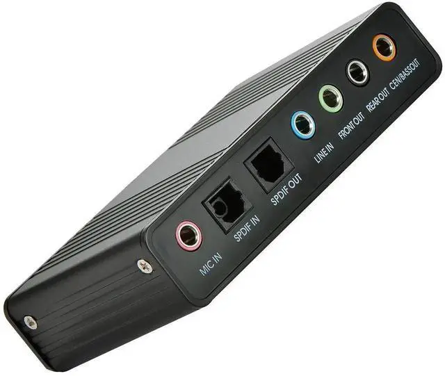 Main image of Sound Card, 6 Channel External Sound Card USB 2.0 External 5.1 Surround Sound Optical S/PDIF Audio Sound Card Adapter for PC Laptop Recording Compatible with Windows 10/8/7/ XP