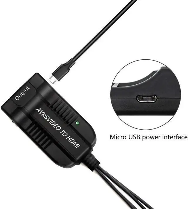 Alt view image 3 of 6 - Female AV S Video to Hdmi Video Converter Adapter Female S Video Input PortFemale AV(CVBS) Input PortHdmi Output with Micro Cable for HDTV DVD