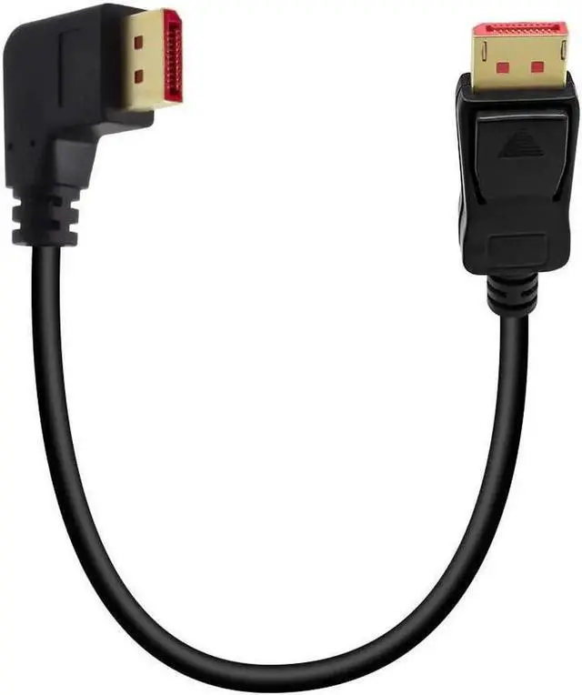 Main image of 8K@60Hz 90 Degree Angled DP 1.4 Cable. Male to Male Right Angle Displayport 1.4 Cable Support 8K@60Hz 4K@144Hz 1080P@240Hz 6FT/1.8M