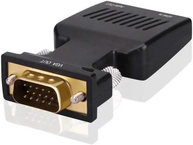 Alt view image 5 of 7 - HDMI Female to VGA Male Adapter,HDMI to VGA Converter 1080P with 3.5mm Audio Output Port Portable HDMI Connector for Laptop PC HDTV Projectors and Other HDMI Input Devices Black - HDMI TO VGA