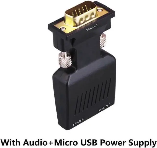 Alt view image 6 of 7 - HDMI Female to VGA Male Adapter,HDMI to VGA Converter 1080P with 3.5mm Audio Output Port Portable HDMI Connector for Laptop PC HDTV Projectors and Other HDMI Input Devices Black - HDMI TO VGA