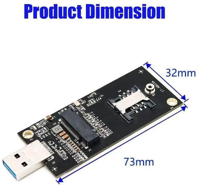 Alt view image 2 of 6 - NGFF(M.2) Key B to USB 3.0 Adapter with SIM 6Pin Slot for WWAN/LTE Module