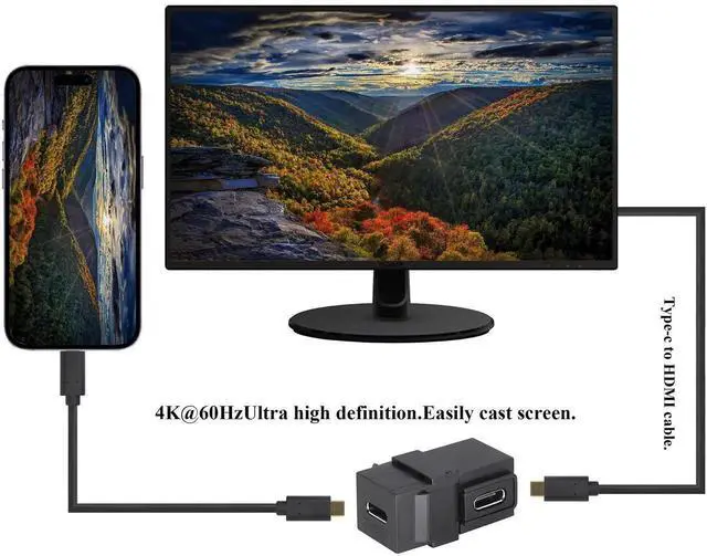 Alt view image 3 of 7 - 90 Degree USB C 3.1 Keystone Insert Jack Connector Right Angled USB 3.1 Type-C Female to Female Keystone Insert Socket Adapter Coupler for Wall Plate Outlet Panel (90 Degree/Black/2 Pack)