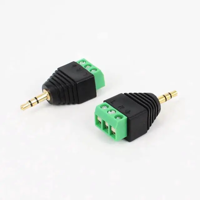 Alt view image 4 of 7 - 3.5mm 3 Pole Stereo Audio Male to 3 Screw Terminal Female Adapter 1/8 Inch TRS Stereo to 3-Pole Soldless Screw Double Track Headphone Converter 2-Pack