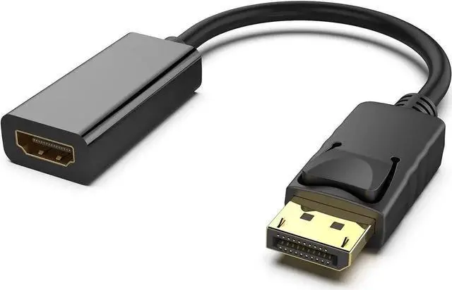 Main image of 4K DisplayPort to HDMI Adapter, Uni-Directional DP 1.2 Computer to HDMI 1.4 Screen Gold-Plated DP Display Port to HDMI Adapter (Male to Female) Compatible with D.ell H.P and Other Passive