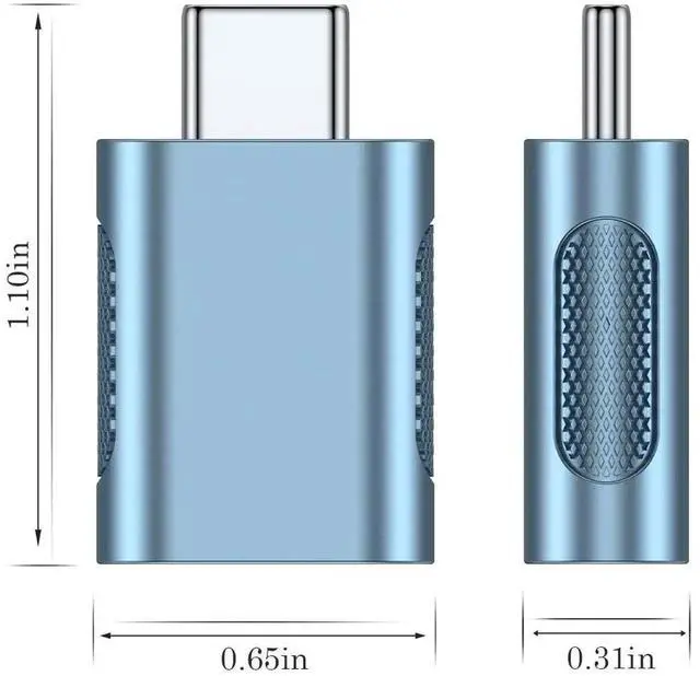 Main image of 10Gbps USB C to USB 3.1 Adapter (4 Pack), Thunderbolt 4/3 to USB OTG Converter for iPhone 15, MacBook, iPad, iMac and More Type C Devices - Blue
