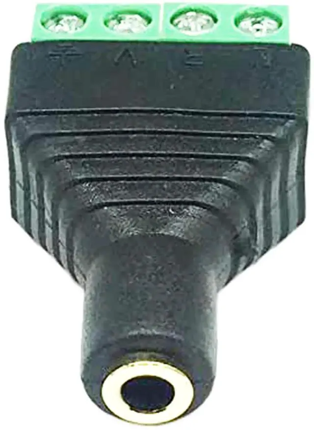 Alt view image 6 of 7 - 3.5mm 1/8" 4 Pole Female Jack TRRS Stereo Audio Video to 4 Screw Solderless Terminal Female Headphone Replacement AUX Balun Converter Adapter 2-Pack