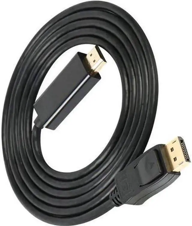 Alt view image 3 of 4 - DisplayPort to HDMI 15 Feet Gold-Plated Cable Avacon Display Port to HDMI Adapter Male to Male Black
