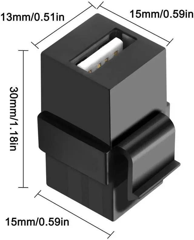 Alt view image 5 of 6 - USB B to USB A Panel Mount Adapter Keystone Insert Solderless Socket Connector USB2.0 Type B Female to Type A Female Keystone Coupler Wall Outlet Jack Adapter for PC Printer Scanner - 4PCS