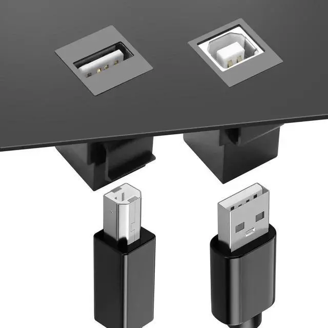 Alt view image 3 of 6 - USB B to USB A Panel Mount Adapter Keystone Insert Solderless Socket Connector USB2.0 Type B Female to Type A Female Keystone Coupler Wall Outlet Jack Adapter for PC Printer Scanner - 4PCS