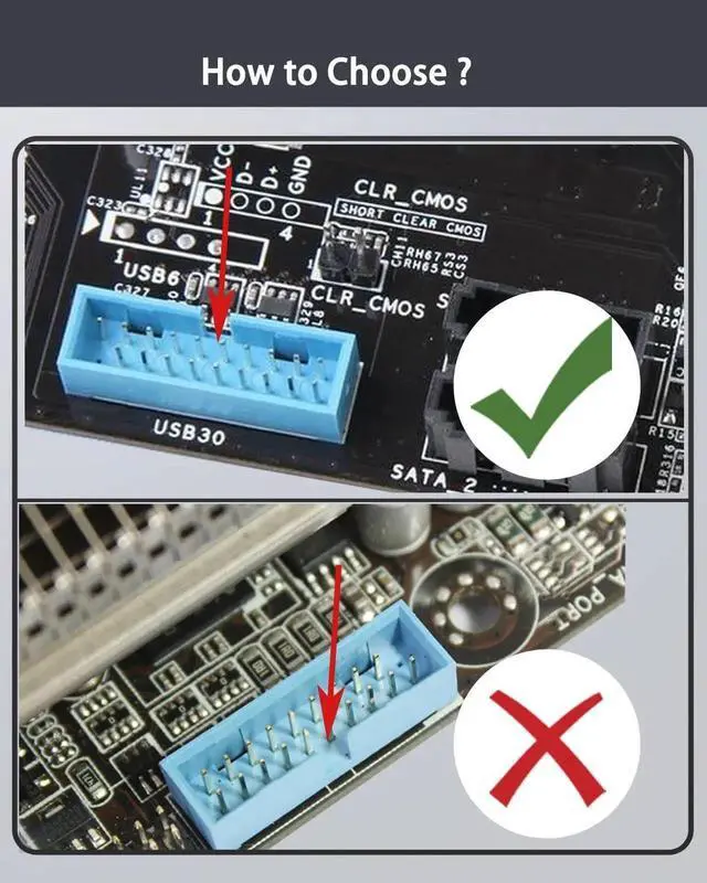 Alt view image 2 of 5 - USB 3.0 90 Degree Motherboard Adapter, 19Pin Male to Female L Turn Right Angle Extension Power Adapter for Desktop Motherboard Internal Header Up AngledPack of 2
