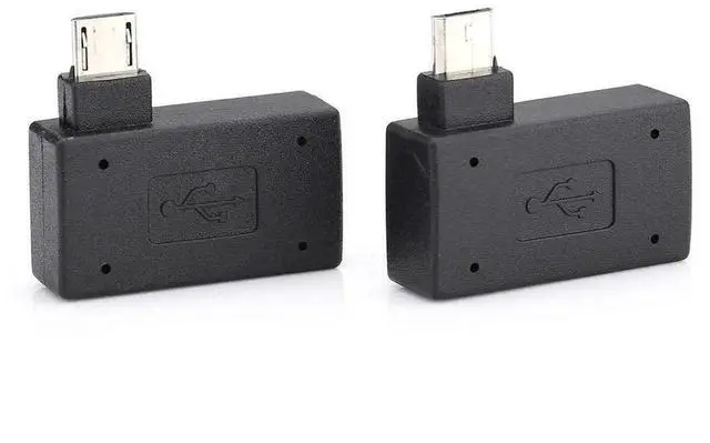 Main image of OTG Adapter, 90 Right + Left Angle USB Port Adapter, Micro OTG, 2 Pack Compatible with Firestick 2nd Gen, 3rd Gen and 4K, Android Smartphones, Tablets, Rii,