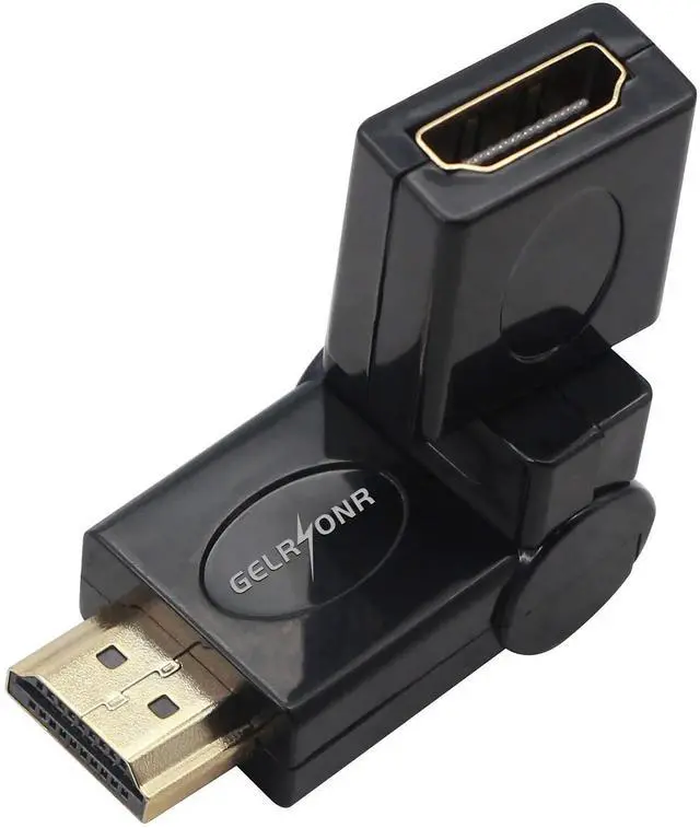 Main image of Swivel Angle HDMI Adapter,90 180 270 360 Degree Angle Rotatable Extension Connector Adjustable Male to Female Adaptor for Full HD Support Including 720p-1080p,No Loss in Video/Audio Quality