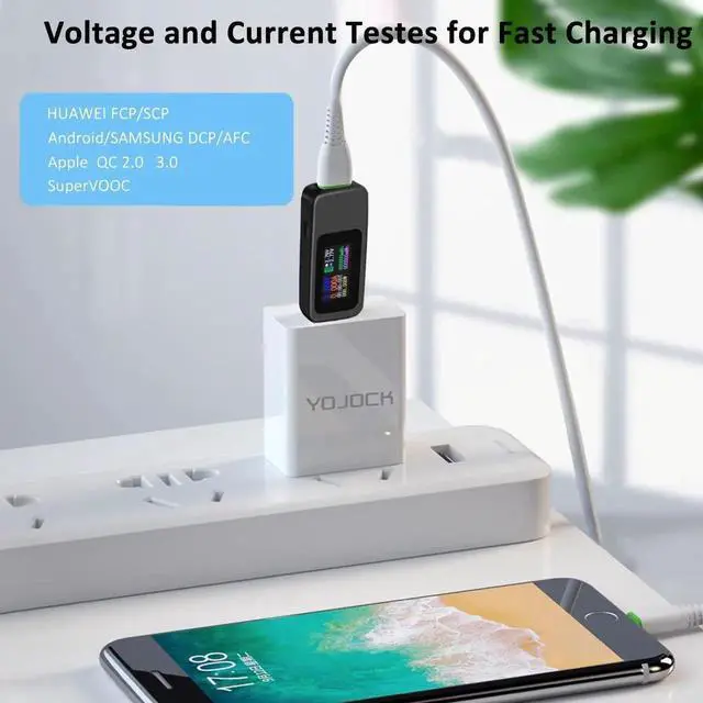 Alt view image 4 of 7 - USB Tester Multimeter Digital 4-30V 0-6.5A, QC 3.0 Power Meter Voltage and Current Tester Detector, Volmeter Ammeter Power Bank Capacity Tester with IPS Color Displa
