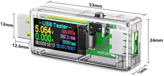 Alt view image 6 of 7 - USB 3.0 Tester, BUCIER IPS Color Display Digital Multimeter Voltmeter Current and Voltage Monitor, DC 5.1A/30V/150W Power Meter Tester, Test Speed of Chargers, Cables, Capacity of Power Banks-Clear